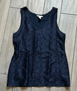 Banana Republic Blue Fitted Tank Top thumbnail 1