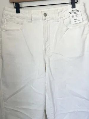 NWT Madewell The Curvy Perfect Vintage Wide-Leg Crop Jean in White - Size: 29 thumbnail 3