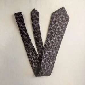 Pronto Uomo Silk Tie Men's Grey Purple Designer Necktie Office Geometric Carrier thumbnail 8