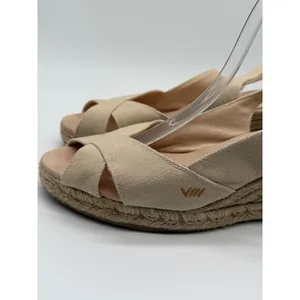 Viscata Espadrille Wedge Sandals Womens 40 US 8.5-9 Beige Canvas Slingback Spain thumbnail 8