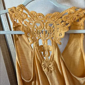 FINAL MARKDOWN Wallflower Mustard Lace Back Tank Top small thumbnail 6