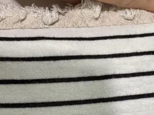 umgee USA Women's Striped Short Sleeve Top – Size S – Black & White – Fringe Hem thumbnail 4