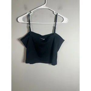 Nike Sportswear Essentials Women Black Ribbed Cami Crop Top‎ DQ5922-010 Medium thumbnail 6