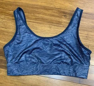 Joy Lab Sports Bra Womens XXL Blue Wave Pattern Athletic‎ Workout Medium Support thumbnail 1