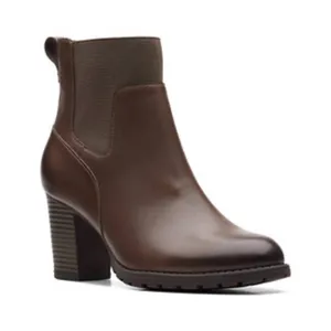 Clarks Dark Brown Heeled Boots thumbnail 1