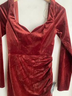 Lulus Forever Sensational Rust Brown Velvet Long Sleeve Maxi Dress thumbnail 5
