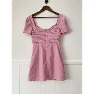 H&M Pink Ruched Puff Sleeve Mini Dress S Cottagecore Coquette Romantic thumbnail 9