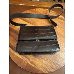 JW PEI Croc-Embossed Crossbody Bag - Black Gold Hardware thumbnail 4