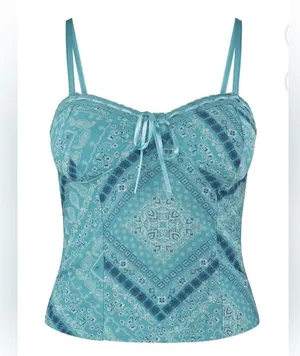 NO BOUNDARIES Womens Top Size Small Corset Style Lace Trim Padded Bra New thumbnail 5