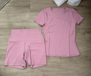Aritzia Golden Tart Pink Butter Tee And Shorts Set thumbnail 1