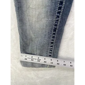 Miss Me Jeans Womens Sz 25 cuffed‎ capri Denim Embellished Fleur de lis Pockets thumbnail 7