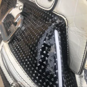 Vintage Whimsygoth Guess Y2K Black Faux Leather Shoulder Hand Bag Purse Gothic Mcbling Emo Grunge 2000s #Indie #Sleaze #Punk #Cyber #Trendy Baddie Retro RARE! thumbnail 5