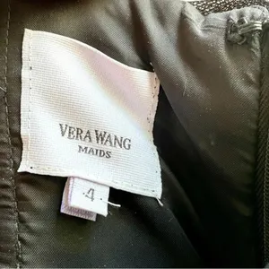 Vera Wang Maids Black Strapless Full Length Tulle Gown Size 4 thumbnail 6