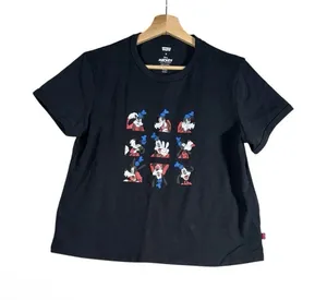 Levi's Disney Mickey And Friends T-Shirt Womens Sz M Black Short Sleeve Pullover thumbnail 1