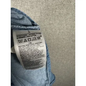 GAP Large Womens Dress Puff Sleeve Denim Midi‎ V-Neck 100% Cotton Medium Wash thumbnail 3