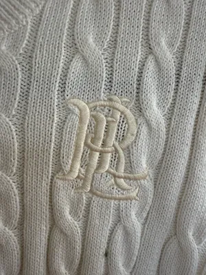 Ralph Lauren Off White Cable-Knit Short-Sleeve Sweater Top Size M thumbnail 2