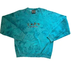 Vintage 90s Caribbean Sweater Adult Medium Blue Pullover Retro Watercolor Nature thumbnail 1
