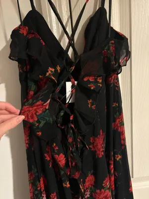 American Eagle Black and red floral maxi dress thumbnail 5