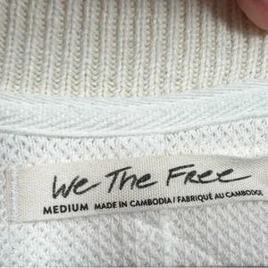 Free People Asher Thermal‎ Knit V-neck Top M thumbnail 2
