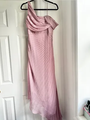 AMUR Joelle Pleated Draped Asymmetrical Gown thumbnail 6
