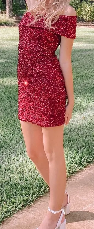 G B Dillard's Homecoming Dress Red thumbnail 1