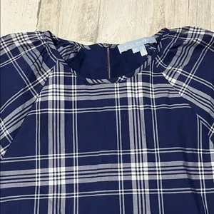 Hill House Norah Nap Navy Plaid Mini Dress Size Medium thumbnail 5