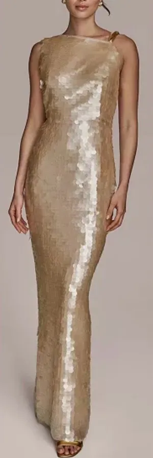 NEW Donna Karan New York Paillette Sequin Column sz 2 thumbnail 1