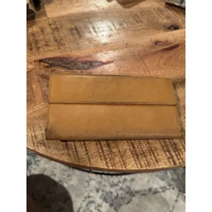 Authentic Gucci Vintage Tan Leather Clutch Wallet Jackie Clasp Italy‎ thumbnail 8