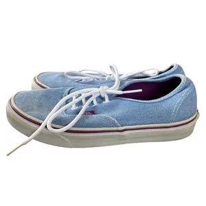 Vans‎ Blue Denim Sneakers Women's Sz 7.5 Washed Twill Skater Grunge thumbnail 4