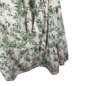 Rachel Parcell Off Shoulder Ruffle Tiered Floral Midi Dress Size 4 Sage‎ Toile thumbnail 3