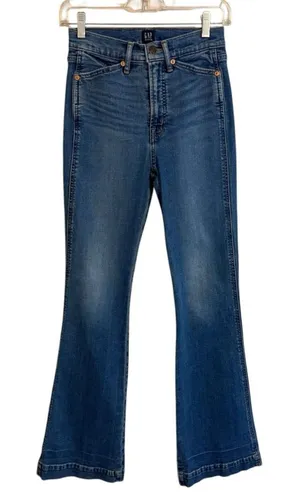 Gap Flare Jeans Size 0 Highrise Denim boho hippie 90s thumbnail 1
