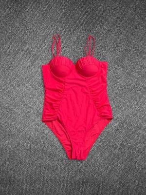 Neon Pink One Piece Ruched Underwire Swimsuit Size M thumbnail 5