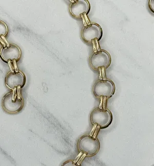 Gold Tone Open Hoop Metal Chain Link Belt Decorative O Ring One Size ✨ thumbnail 10