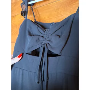 NWT Lulus The Way to Love Black Ruffled Maxi Dress Bridesmaid Gala Banquet Sz L thumbnail 5