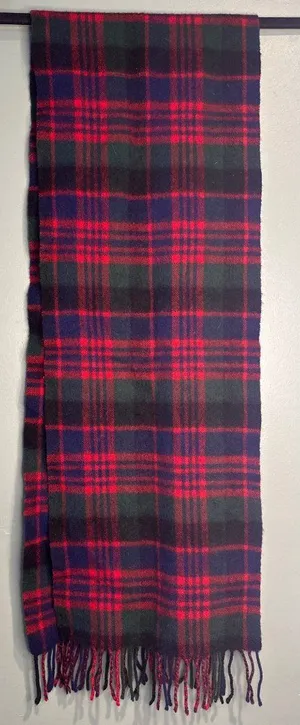 Shepherds Land 100% Lambswool Plaid Scarf Fringe Preppy Old Money Quit Glam thumbnail 1