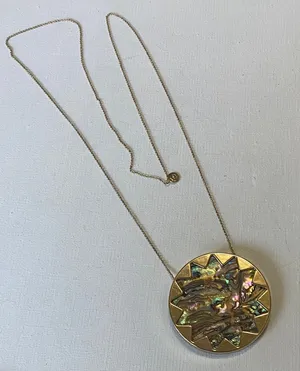 House of Harlow Gold and Abalone Pendant Necklace thumbnail 1