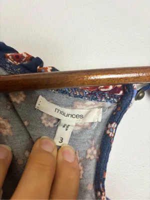 Maurices Navy Blue Medallion Print Drop Waist Sleeveless Tank Top thumbnail 6