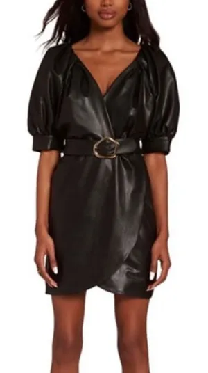 Amanda Uprichard Size Small Black Durand Faux Leather Mini Dress Brand New thumbnail 1