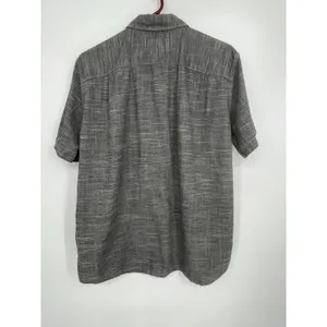 American‎ Eagle Short Sleeve Button Up Shirt Men L Gray White Striped Minimalist thumbnail 2