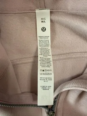 NWT Lululemon Scuba Oversized Half-Zip Cropped Hoodie in Porcelain Pink Sz M/L thumbnail 5