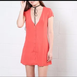 Coral Button Up Dress thumbnail 2