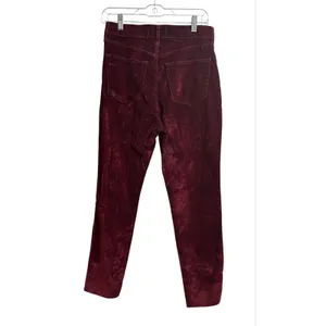 We The Free Stella Velvet Skinny Pants Red Hue Raw Hem Button Fly 29 thumbnail 10