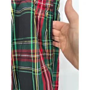 J. Crew Womens Lounge Pants PJ Pajama Large 100% Cotton Tartan Plaid Black Red‎ thumbnail 3