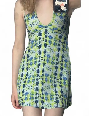 Aerie green and blue mini dress thumbnail 3