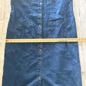 Expression Vintage Blue Denim Sleeveless Button Front Midi Dress Prairie Boho thumbnail 6