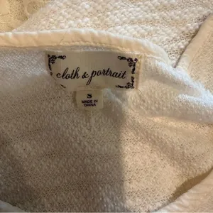 Cloth & Portrait White Knit Long Sleeve Top Floral‎ Lace Hem Tunic Small thumbnail 6