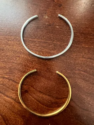 Silver and Gold cuff bracelets thumbnail 1
