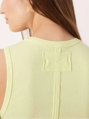 Free People Neria Rib Tank -Lemon Water thumbnail 2