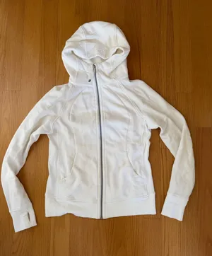 lululemon athletica White Scuba Full-Zip Sweatshirt thumbnail 1