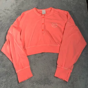 Aerie offline Coral Button-Up Cropped sweatshirt large thumbnail 1